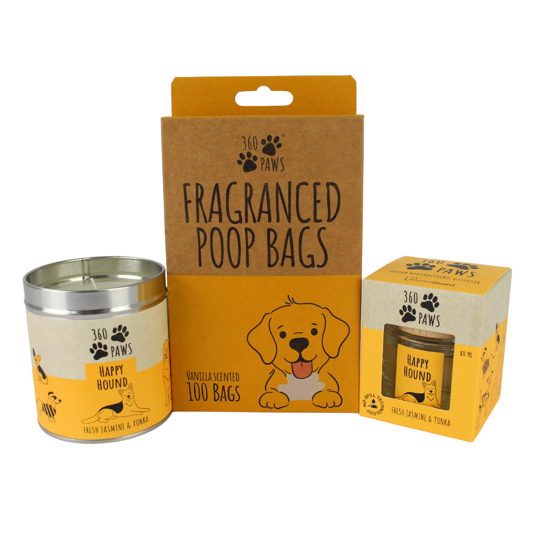 Happy Hound Bundle (Candle, Diffuser, Scented Doggy Bags)